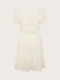 Monsoon Kids' Storm Broderie Bow Dress, Ivory