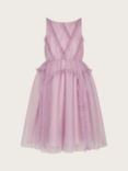 Monsoon Kids' Veronica Diamond Spot Ruffle Tulle Occasion Dress, Lilac