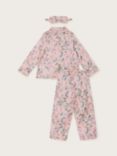 Monsoon Kids' Hydrangea Print Eye Mask & Pyjamas Set, Pink/Multi