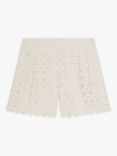 Monsoon Kids' Floral Lace Shorts, Ivory