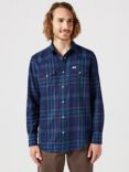 Wrangler Western Check Shirt, Black Iris