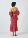 Elliatt Intimacy 3D Floral Off Shoulder Strapless Midi Dress, Raspberry