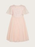Monsoon Kids' Florence Sequin Pleated Occasion Dress, Pink