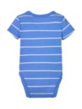 Tommy Hilfiger Baby Flag Logo Rib Stripe Bodysuit, Blue Spell