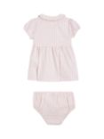 Tommy Hilfiger Baby Flag Logo Gingham Dress & Bloomer Set, White/Pink