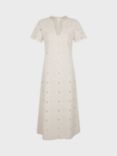Gerard Darel Elouane Embroidered Cotton Midi Dress, Natural