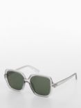 Mango Fernanda Square Tortoiseshell Sunglasses, Grey