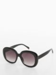 Mango Favignan Maxi Sunglasses, Black