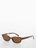 Mango Women's Fidela Retro Sunglasses, Dark Brown