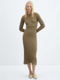 Mango Africa Ribbed Knit Midi Dress