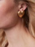 Mint Velvet Large Heart Stud Earrings, Gold