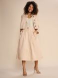 MOS MOSH Mona Cafrin Cotton Blend Midi Skirt, Sesame