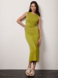 Mint Velvet Cutout Midi Jersey Dress, Chartreuse