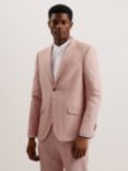 Ted Baker Damaskj Slim Fit Cotton Linen Blazer, Light Pink