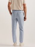 Ted Baker Damaskt Slim Cotton Linen Trousers, Blue Light
