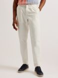 Ted Baker Holmer Single Pleat Tapered Fit Trousers, White