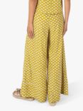 Traffic People The Chorus Evie Ditsy Floral Print Wide Leg Trousers, Yellow/White