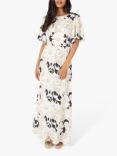 Traffic People Deanie Loomis Rene Linen Blend Maxi Dress, Black/White