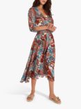 Traffic People Hubris Haze Maia Linen Blend Midi Dress, Multi