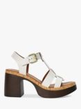 Dune Jungle Leather Block Heel Sandals