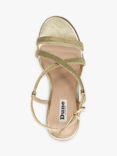 Dune Keylas Fabric Wedge Heel Sandals, Gold