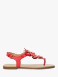Dune Linaria Flower Leather Sandals, Red