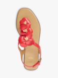 Dune Linaria Flower Leather Sandals, Red