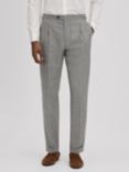 Reiss Valentine Hopsack Trousers, Grey