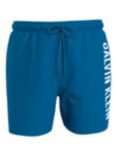 Calvin Klein Double Waistband Logo Swim Shorts, Faience Blue