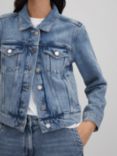 Reiss Ellen Denim Jacket, Mid Blue