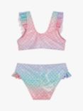 Angels by Accessorize Kids' Iridescent Mermaid Scale Print Frill Bikini, Multi