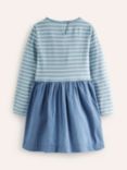 Mini Boden Kids' Horses Applique Hem Dress, Chambray Blue