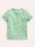 Mini Boden Kids' Bike Riding Lemon Applique T-Shirt, Green Smoke Lemon