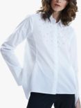 James Lakeland Cotton Blend Pearl Detail Shirt, White