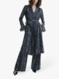 James Lakeland Python Print Wrap Shirt Dress, Black/Beige