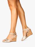 Paradox London Yumi Metallic Wedge Heel Sandals, Gold