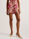 Ted Baker Livenza Floral Print Shorts, Pink/Multi