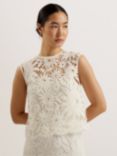 Ted Baker Katrnn Crochet Knit Top, Natural Ivory