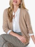 Pure Collection V-Neck Cashmere Cardigan, Camel