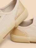 White Stuff Pippa Canvas Lace Up Trainers, Light Natural