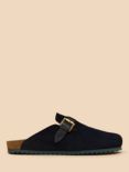 White Stuff Myrtle Suede Mules, Dark Navy