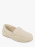 totes Textured Moccasin Slippers, Beige