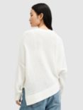 AllSaints Lock Slub Oversized Jumper, Chalk White