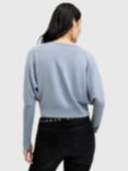 AllSaints Ridley Cropped Wool Jumper, Dusty Blue