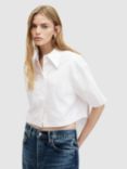 AllSaints Joanna Organic Cotton Cropped Shirt, White