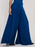 FLORERE Deep Pleat Extra Wide Leg Trousers, Bright Blue