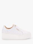 Carvela Connected Leather Slip On Trainers, White