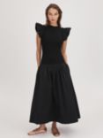 FLORERE Knit A Line Midi Dress, Black