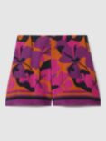 FLORERE Floral Resort Shorts, Pink/Orange