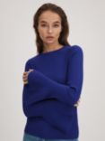 FLORERE Ribbed Fluted Cuff Jumper, Bright Blue